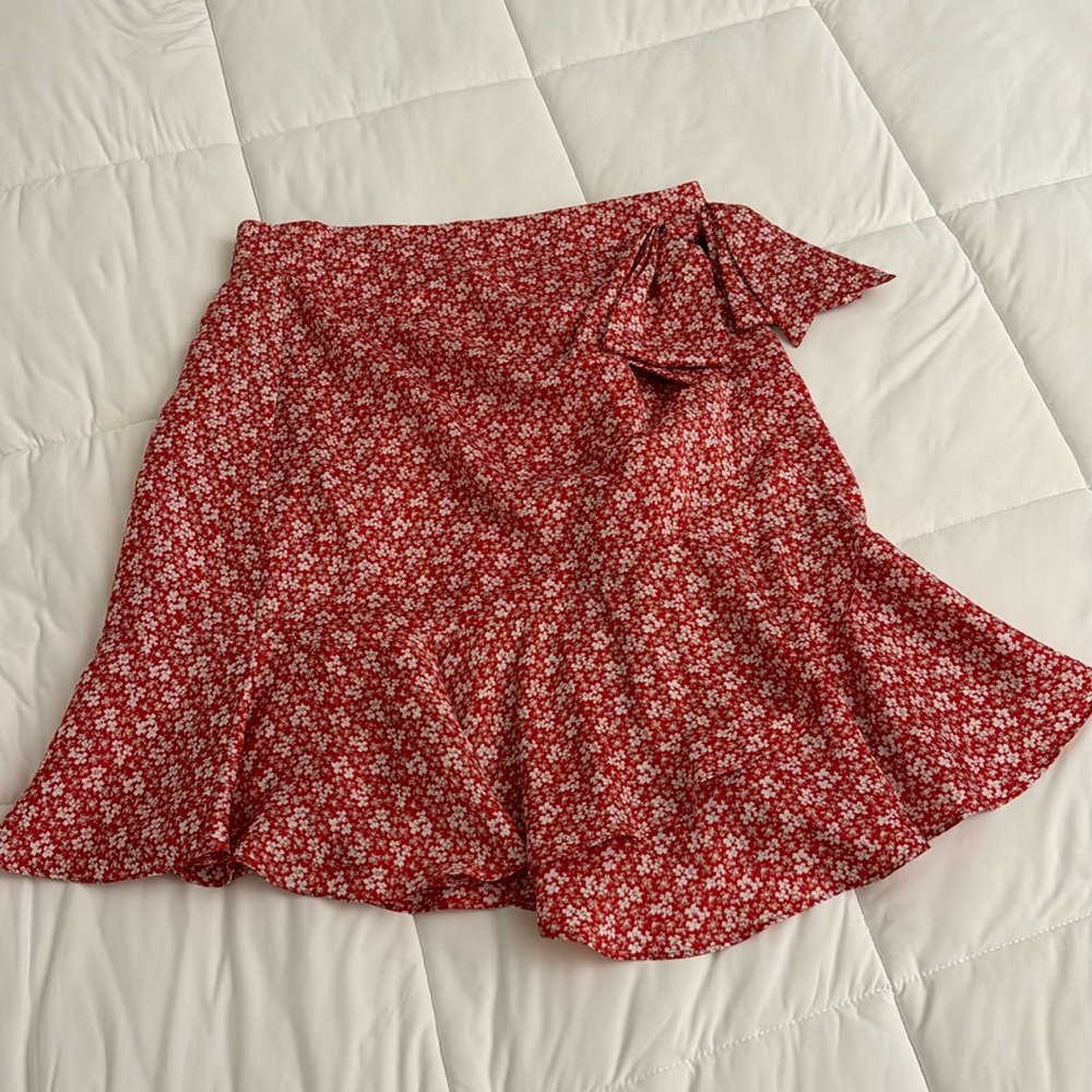 The Kooples Paris red floral skirt - Picture 1 of 4